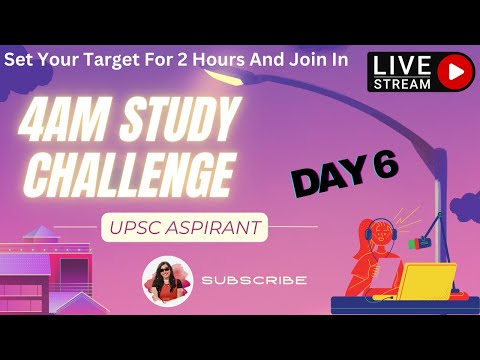 🔴Study With Me | Day 6| 30 Days 4am Study Challenge Upsc Aspirant/PCS/SSC/NEET #studywithme #upsc