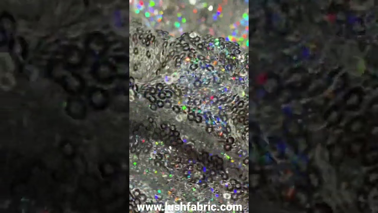 Silver hologram sequin fabric 3mm sparkling sequins glitter