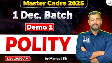 Master Cadre 2025 Polity "1 December Batch" Demo 1 by Mangat Sir #mastercadre2025