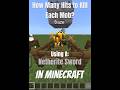 How many hits to kill each mob? #minecraft #minecraftmobs #shorts