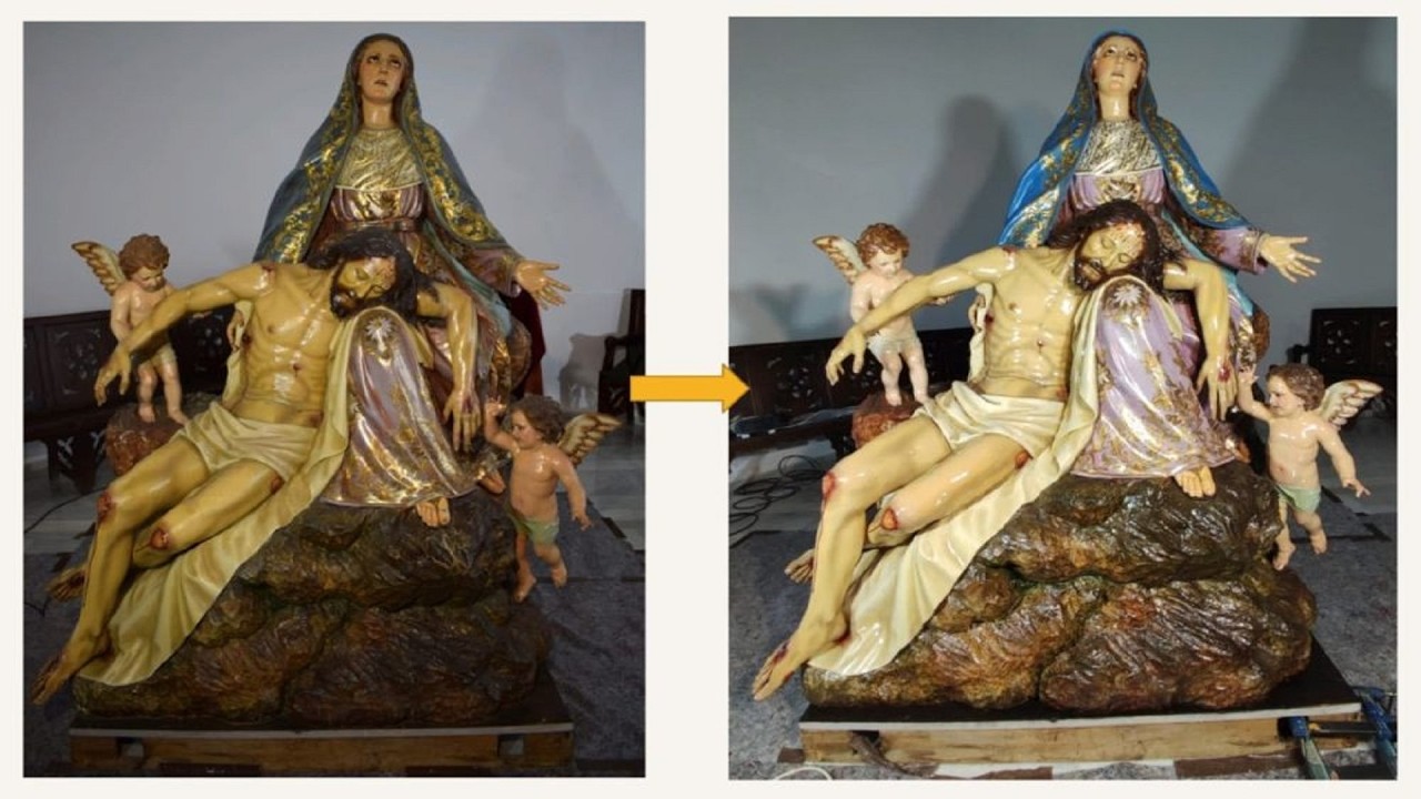 Así es la Piedad tras su restauración en Guadalajara