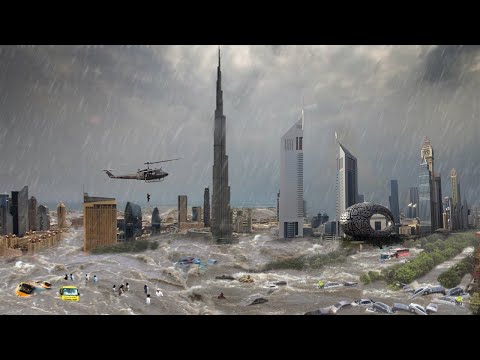 Emergency in Dubai, UAE! Flash floods submerged cars and houses in Dubai today