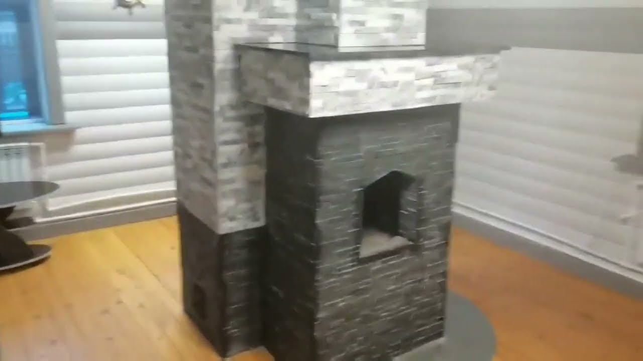 Отделка старой печи камнем - YouTube