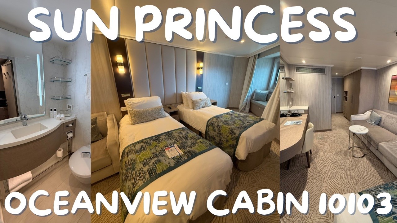 SUN PRINCESS Oceanview Stateroom | Cabin 10103 | Full Cabin tour 🚢