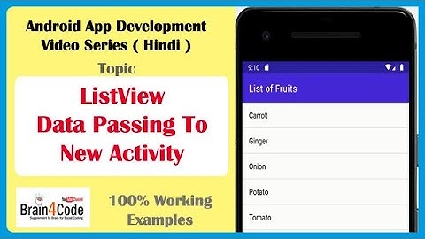 How to implement ListView and Item Click Passed to Another Activity in Android | Hindi | Java