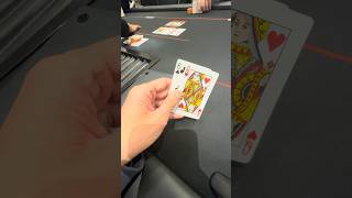 Just now LJ opens 3x, button calls. I have 10 BBs. I call, I jam flop, she calls $2200 wsop main
