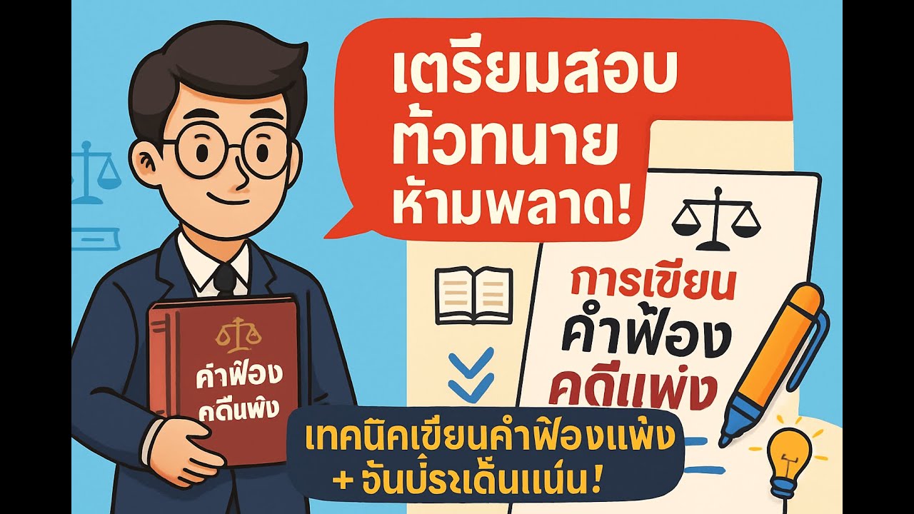 💡เทคนิคเขียนคำฟ้องคดีแพ่ง สำหรับสอบตั๋วทนาย เข้าใจไวในคลิปเดียว!