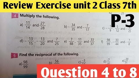 Review Exercise unit 2 Laws of operations Class 7th Maths new course kpk and ptb 2023 p-3