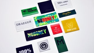 Custom damask woven labels from QINGHAN LABEL Custom damask woven labels from QINGHAN LABEL