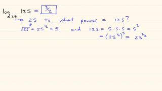 7.  Evaluate:  c)  log(25) 125 =            d)  log(2) 1 =