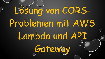 Lösung von CORS-Problemen mit AWS Lambda und API Gateway
