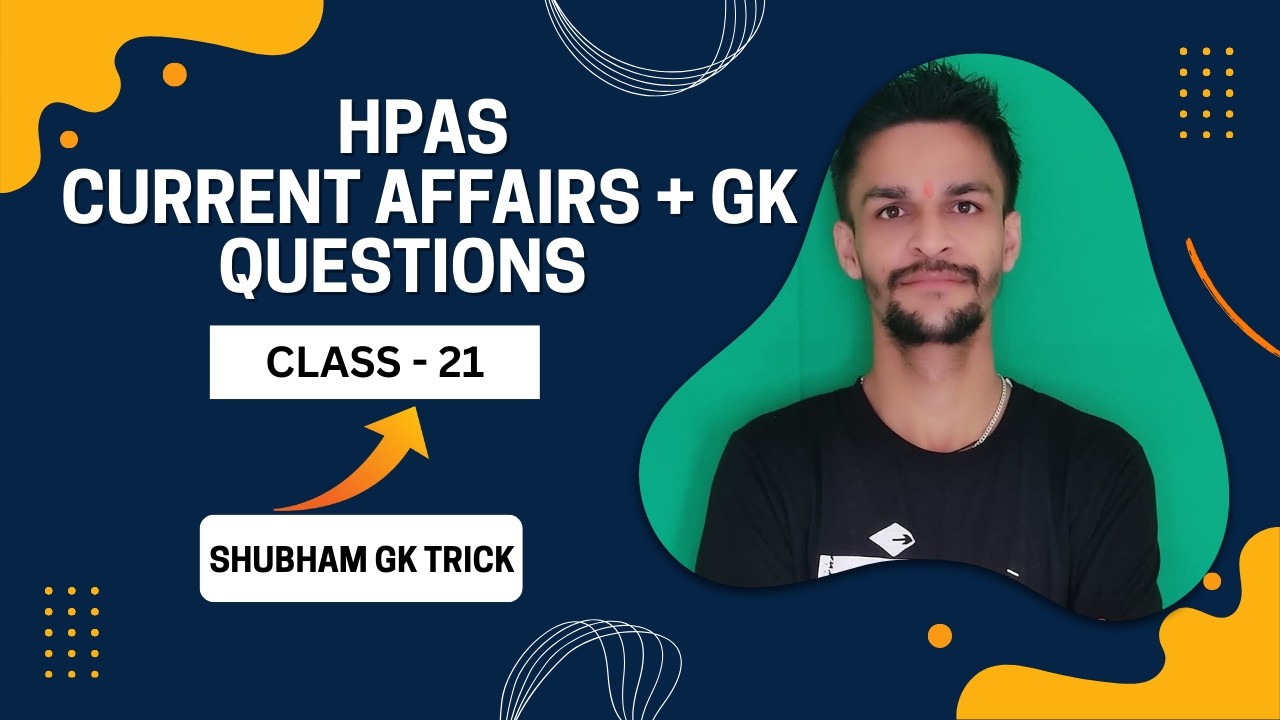 Current Affairs And GK Questions for HPAS Prelims ! PYQs HPAS ! Allied services ! Naib Tehsildar
