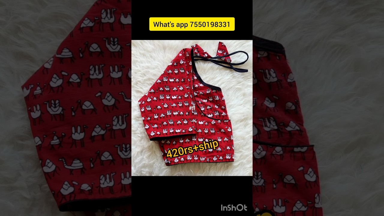 ajrakh printed readymade cotton blouse/designer sarees blouse/fancy sleeve blouse/meesho hual amazon