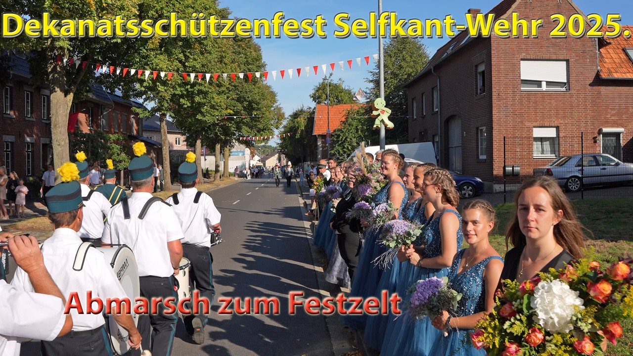 Dekanatsschützenfest Selfkant-Wehr, Abmarsch zum Festzelt, anschließend an der Parade. 7.Sept. 2025.
