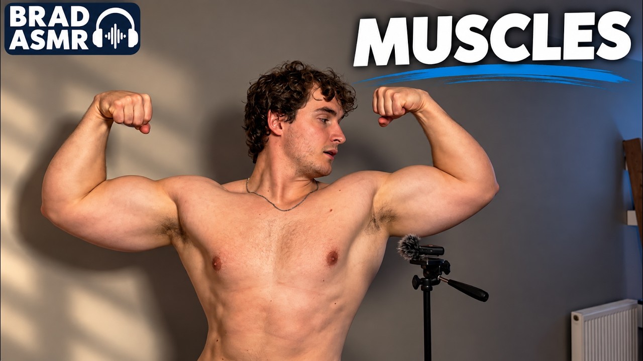 ASMR Gym Bro Posing his MUSCLES - YouTube