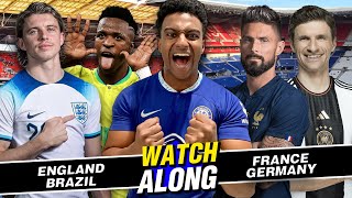 LIVE: ENGLAND VS BRAZIL &amp; FRANCE VS GERMANY WATCHALONG