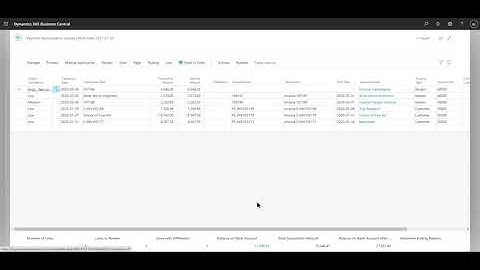 Payment Reconciliation Journal Business Central