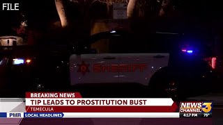 Three people arrested in prostitution raids in Temecula