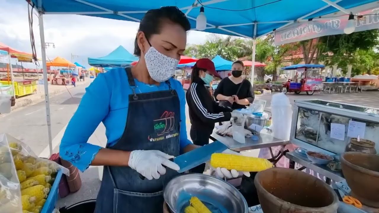 ส้มตำยำสามครก สูตรเจ๊เล็กน้ำตาลมะพร้าวหอมหวาน ข้าวโพดมะม่วง JeaLeak Yum Spicy Seafood Salad