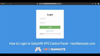 How to Login to SolusVM VPS Control Panel   HostNamaste.com