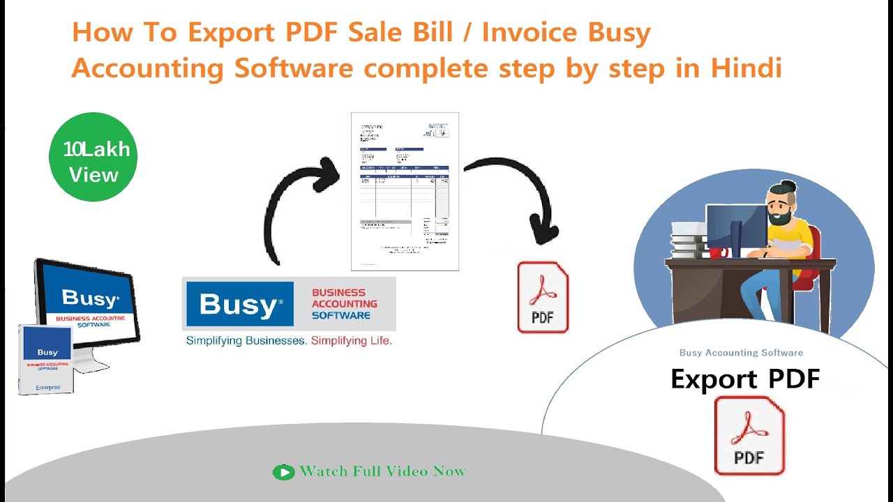 How To Export PDF Sale Bill / Invoice in Busy Accounting Software