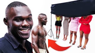 Body Builder Goes on a Blind Date with 4 Women Behind The Curtain| @Grandson
