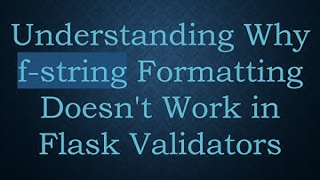Understanding Why f-string Formatting Doesn