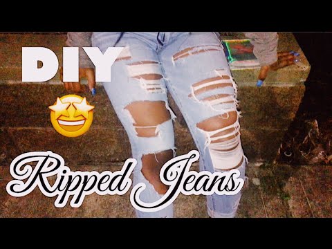 DIY: RIPPED JEANS (Detailed) - YouTube