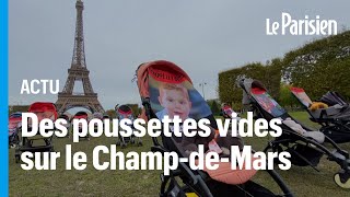 Opération «poussettes vides» devant la Tour Eiffel pour les enfants otages du Hamas