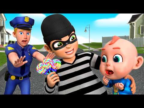Don't Take Anything from Strangers😱| Police Catch the Thief 🚓 | Safety Rules | Rosoo Nursery Rhymes