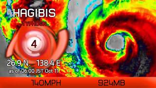 Typhoon Hagibis Approaching Japan - 6Am Jst Oct 11