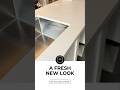 New countertops, full backsplash, and a stunning island upgrade. #InteriorDesign #Kitchen #fyp