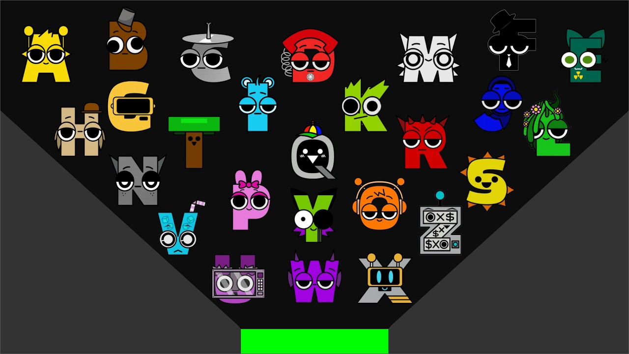 Sprunki Alphabet Lore A-Z Marble Race | WHO WILL WIN? (Algodoo)