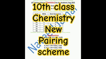 10th class Chemistry new pairing scheme 2025 | class 10 Chemistry scheme 2025