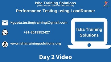 Performance Testing Using  LoadRunner Day 2 Video. Pls call/ whatsapp us on +91-8019952427 to enroll