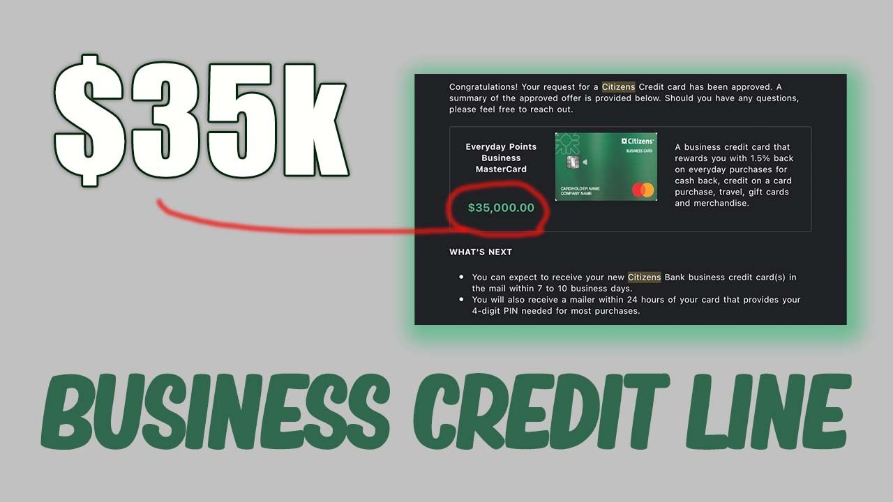 $35k Business Credit Card -Citizens Bank data points! - YouTube