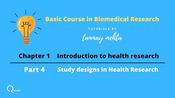 Basic course in Biomedical Research (BCBR): Chapter 1: Introduction to Health Research: Part 4