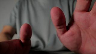ASMR Hand movements and face touching/ massage with rain sounds (Low light)