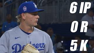 Emmet Sheehan Throws 6 Shutout Innings vs Marlins
