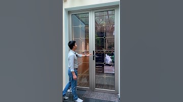 Cửa nhôm Xingfa Class A Anodize-ED kết hợp khóa điện tử và kính hộp nan hoa  #hcwindow  #cuanhom