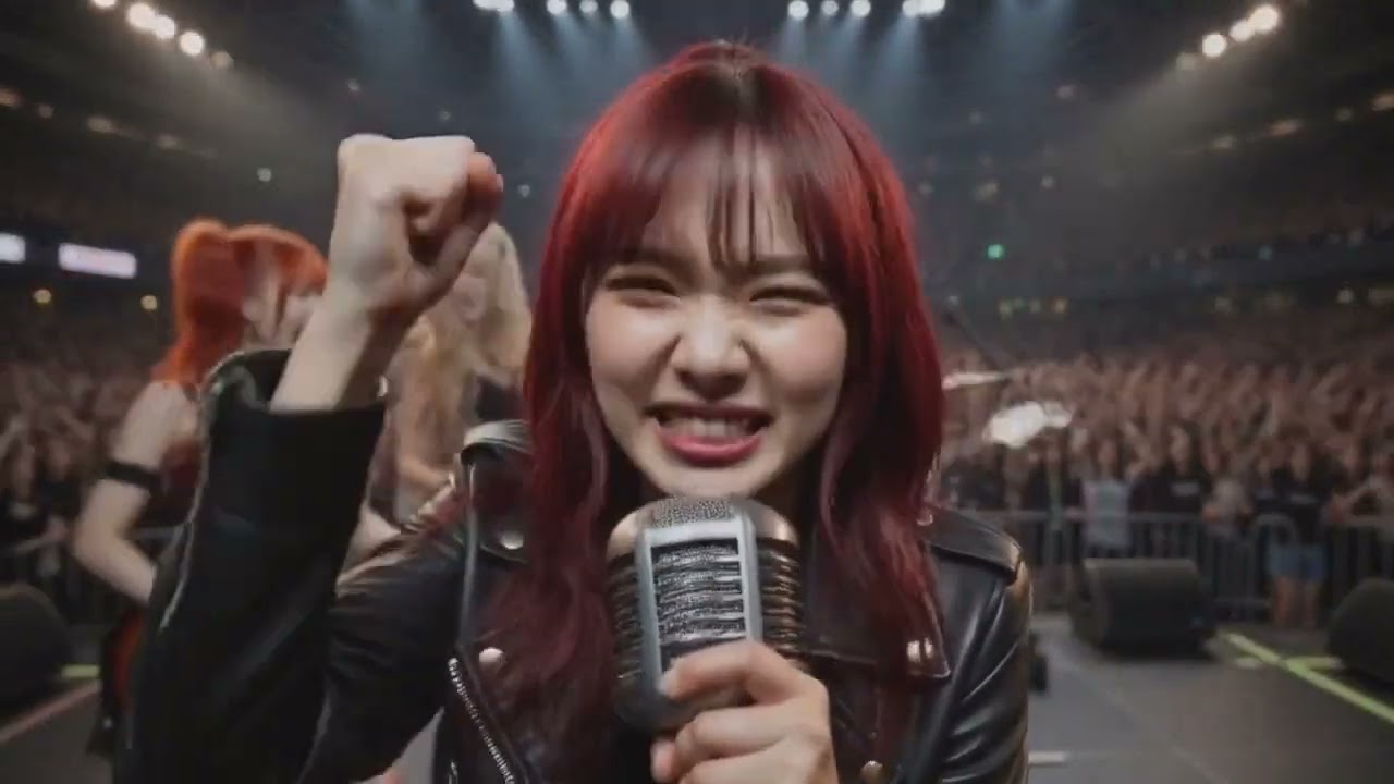 【ガールズメタル】ロック(魂）を食え！！ライブ歌詞拡大版🔥 爆音推奨！女子バンドが暴れるドームライブ風MV 　（エアーバンド）