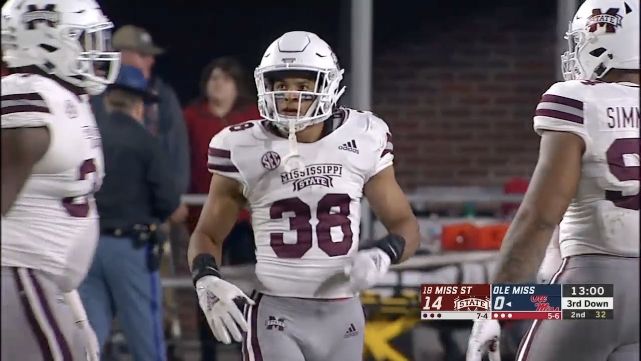 Johnathan Abram (Mississippi State DB 38) Vs. Ole Miss 2018 YouTube