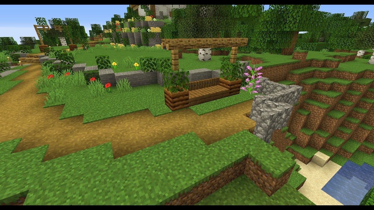 Minecraft viewing bench build hack - YouTube