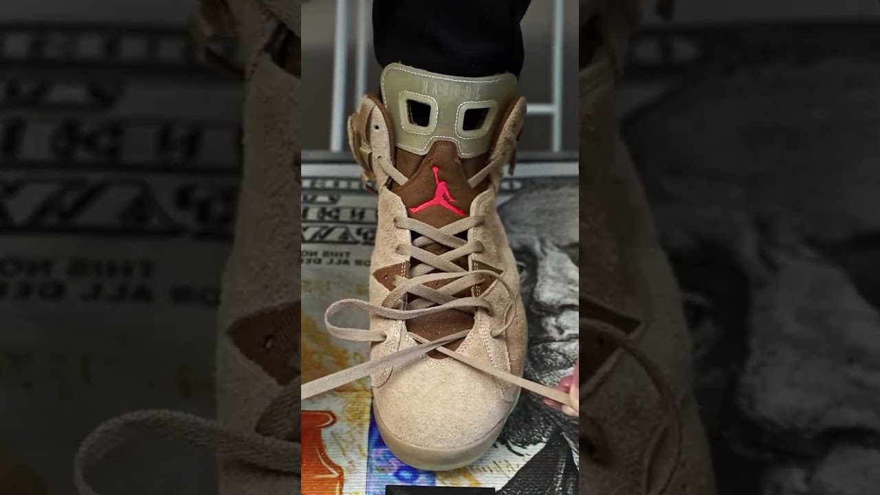 How to lace Nike Air Jordan 6 Retro SP ‘British Khaki’🤨☑️Fllow me!