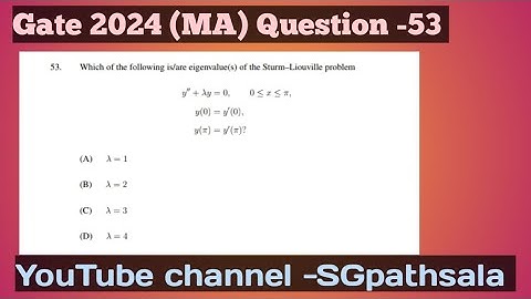 Question no -53  Gate (MA) Solution 2024 | Ode solution gate 2024 | gate2024 maths solution| gatepyq