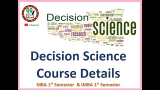 Over views of Decision Science II Fundamental of Decision Science II Decision Science Full course
