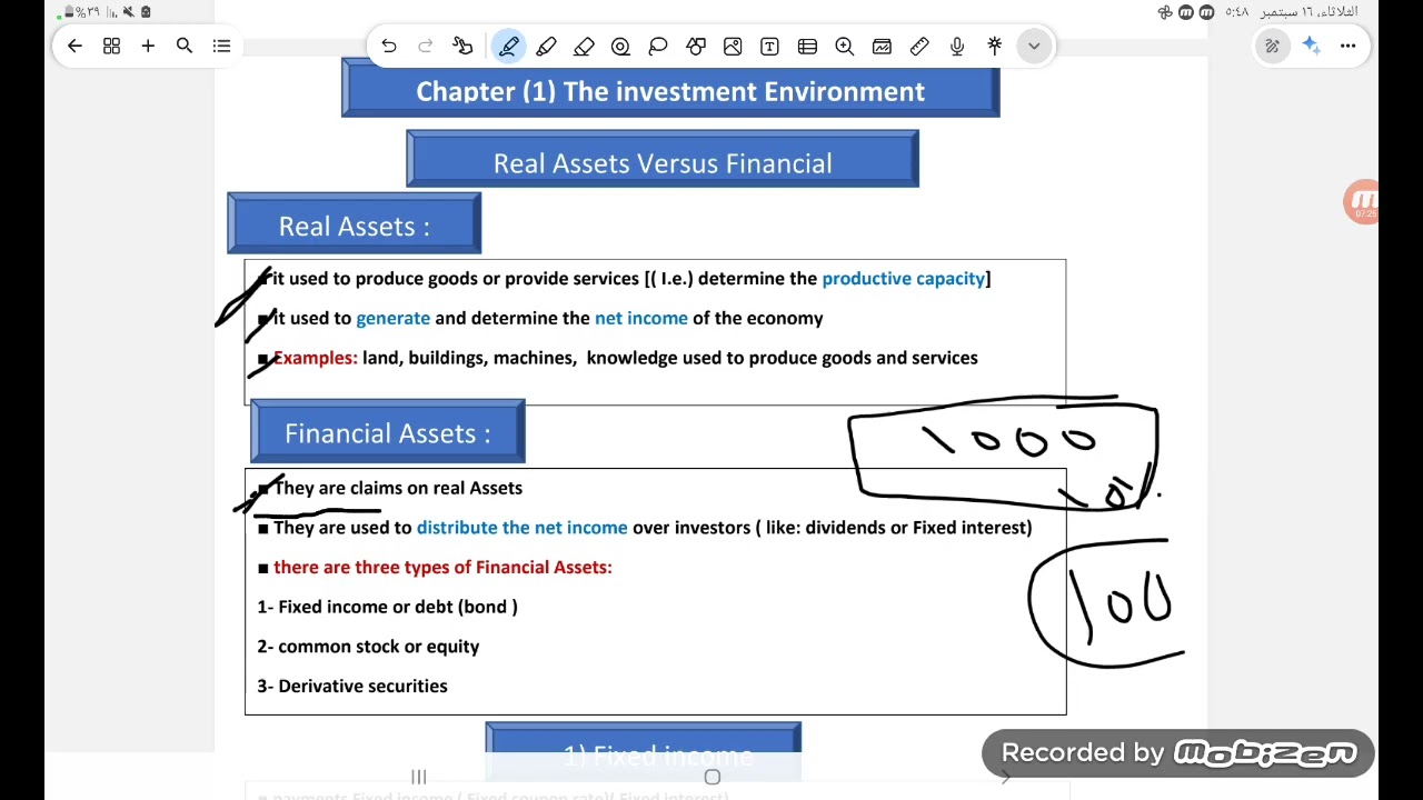 First lecture: investment Part 1.....(3rd year business department)