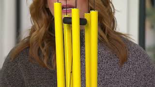 Marigold 45" Hand Tuned Wind Chimes with Solar LED Hummingbird on QVC screenshot 5