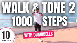 10 min Walk & Tone Workout - Walk at Home with Weights