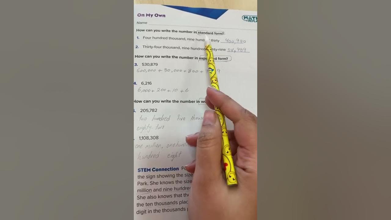 Reveal Math grade 4 Lesson 22 Read and write numbers to one million